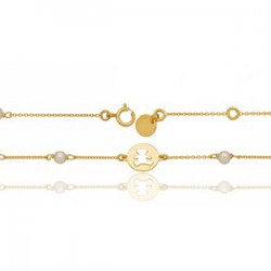 Bracelet Lulu Castagnette en or 9 carats et perles de culture