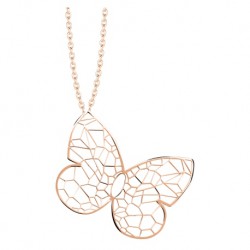 Collier Murat plaqué or rose papillon