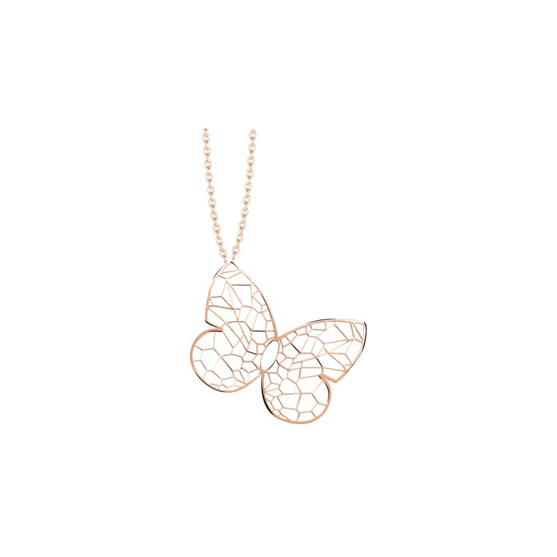 Collier Murat plaqué or rose papillon