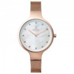 Montre Obaku plaqué or rose femme