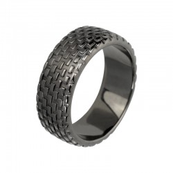 Bague Murat homme argent rhodium noir