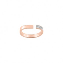 Bague Murat Rectiligne en plaqué or rose et oxydes de zirconium