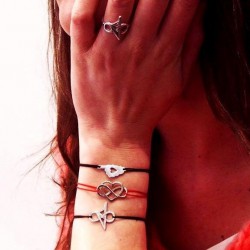 Bracelet Corse Infini en Argent 925 rhodié sur cordon Newlifebijoux