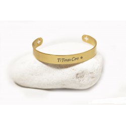 Bracelet Corse jonc acier dore "ti tengu cara"