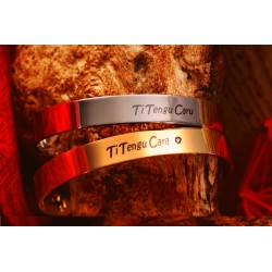 Bracelet Corse jonc acier dore "ti tengu cara"