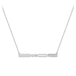 Collier Murat Graphique argent et oxydes de zirconium