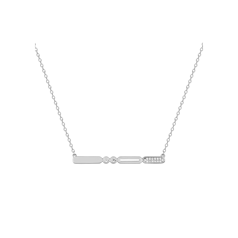 Collier Murat Graphique argent et oxydes de zirconium