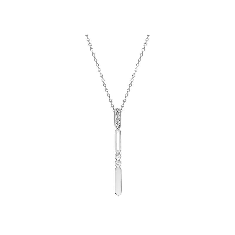 Collier Murat Graphique argent et oxydes de zirconium