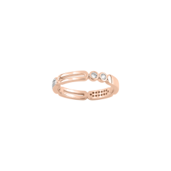 Bague Murat Graphique plaqué or rose et oxydes de zirconium