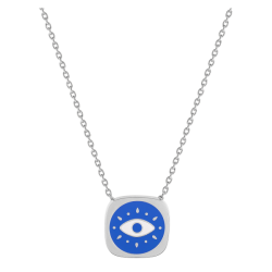 Collier Murat Aventure argent et laque bleu