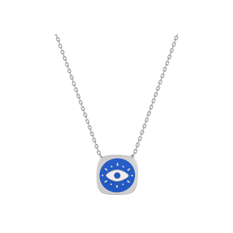 Collier Murat Aventure argent et laque bleu