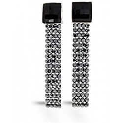 Boucle d'oreille SPARK argent et swarovski noir