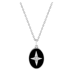 Collier Murat Royale laque noir étoile argent