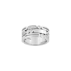 Bague Murat Graphique argent et oxydes de zirconium