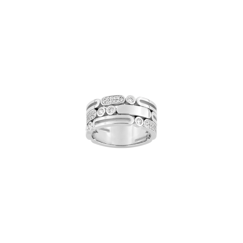 Bague Murat Graphique argent et oxydes de zirconium