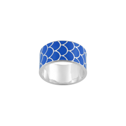 Bague Murat Glamour argent et laque bleu