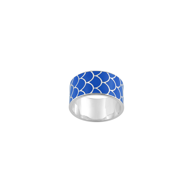 Bague Murat Glamour argent et laque bleu