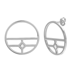 Boucles d'oreilles Murat Graphique oxyde de zirconium argent