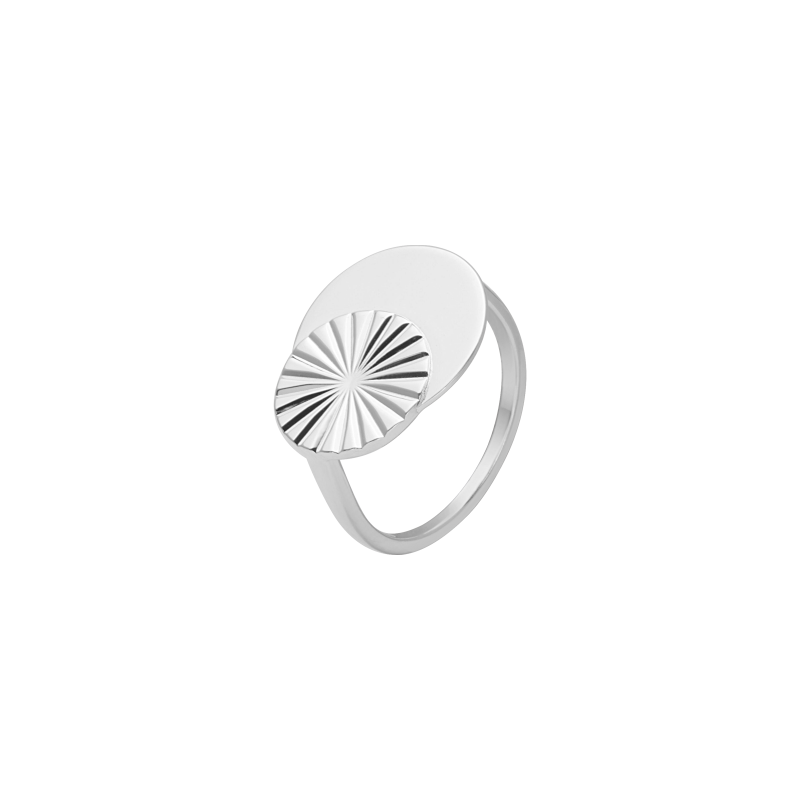 Bague Murat Graphique double cercle argent