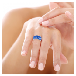 Bague Murat Glamour argent et laque bleu