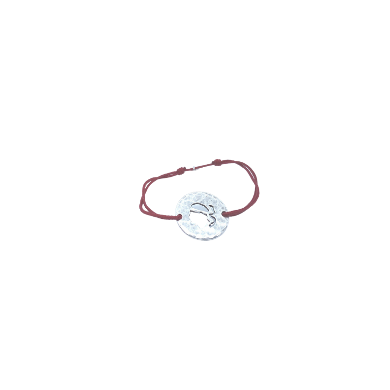 Bracelet Corse JFC Tête de maure martelée sur cordon réglable Bracelet Corse JFC Tête de maure martelée sur cordon réglable