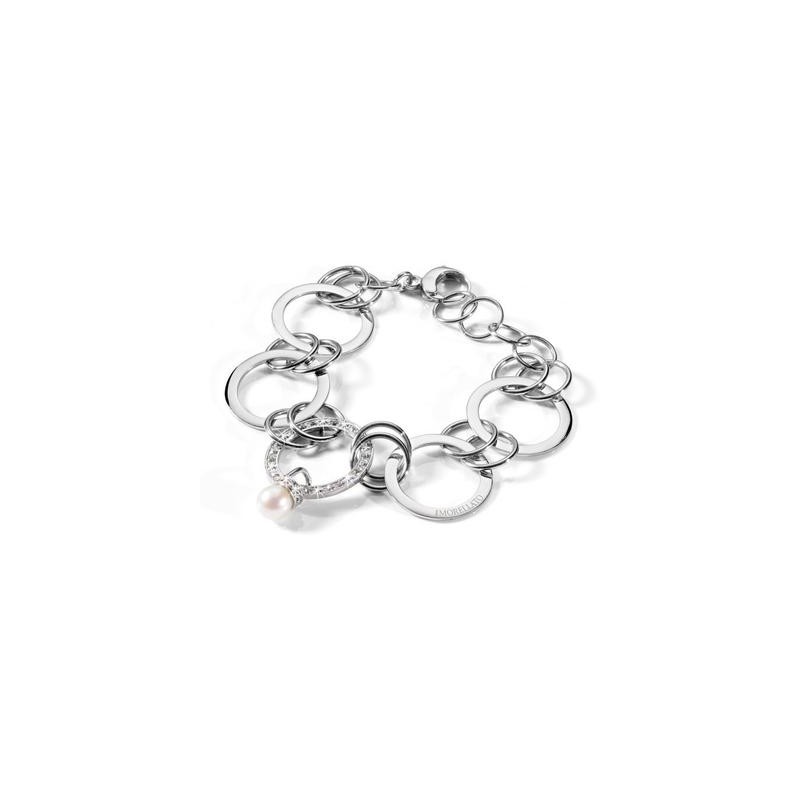 Bracelet Morellato acier cercle avec strass et perle