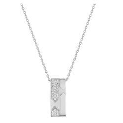 Collier Graphique argent rhodié et oxydes Murat