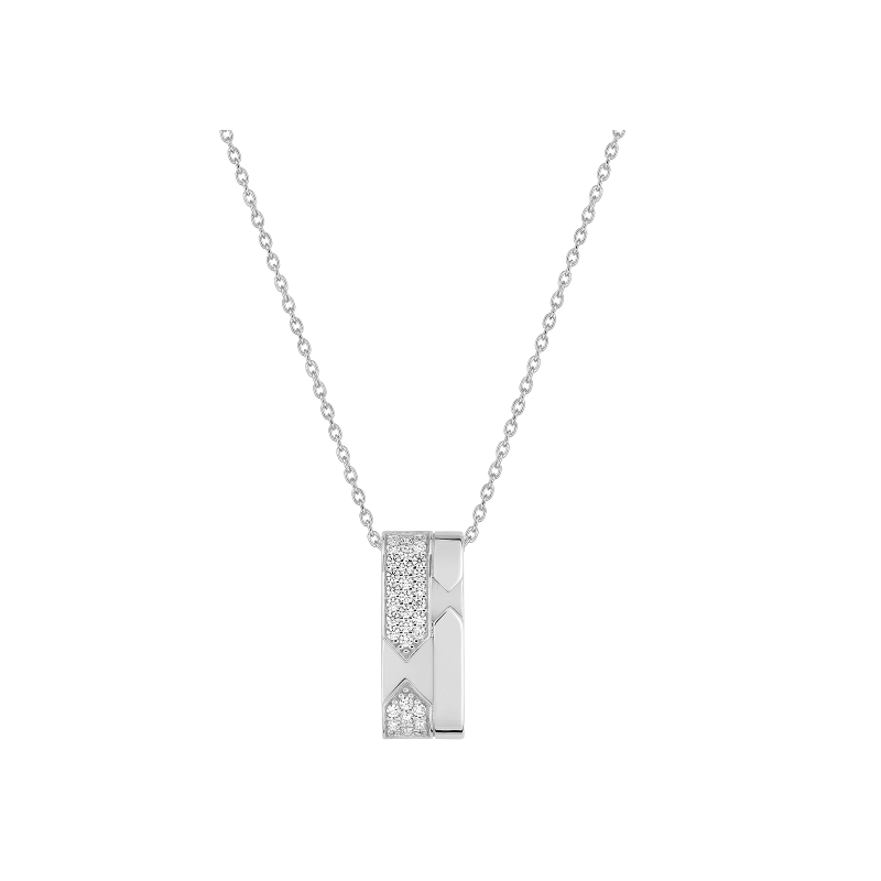 Collier Graphique argent rhodié et oxydes Murat