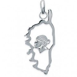 Pendentif corse avec tête de maure en argent