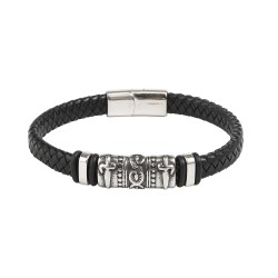 Bracelet Redskin en cuir et acier