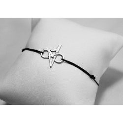 Bracelet Corse Infini en Argent 925 rhodié sur cordon Newlifebijoux