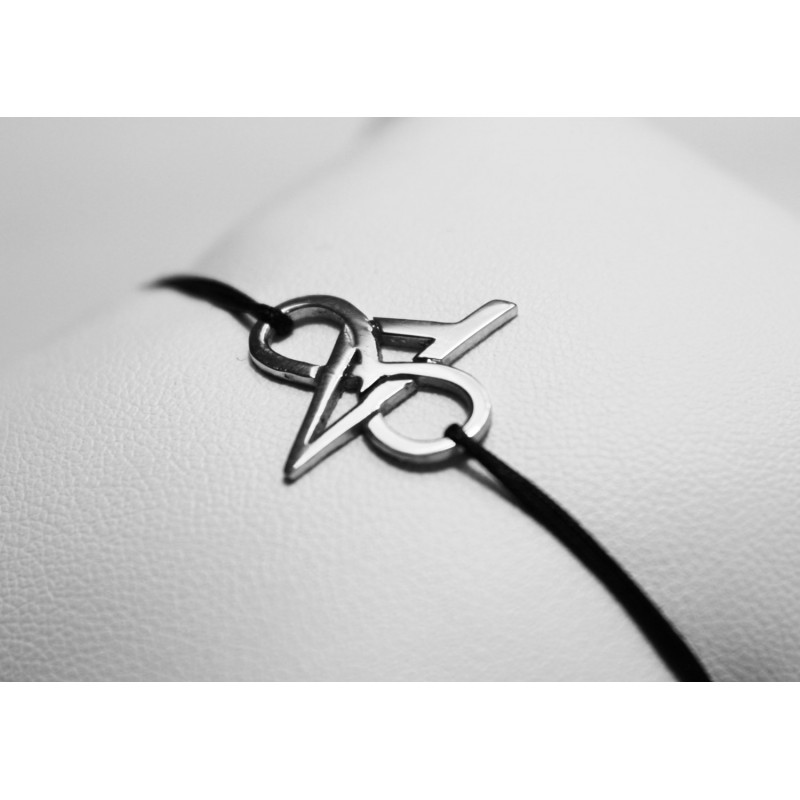 Bracelet Corse Infini en Argent 925 rhodié sur cordon Newlifebijoux Bracelet Corse Infini en Argent 925 rhodié sur cordon Newlifebijoux