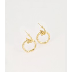 Boucles d’oreilles Zag créoles en acier doré à l’or fin