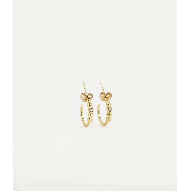 Boucles d’oreilles Zag créoles en acier doré à l’or fin Boucles d’oreilles Zag créoles en acier doré à l’or fin
