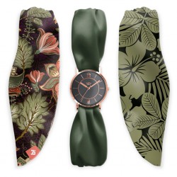 Montres Bill's foulard et acier rose