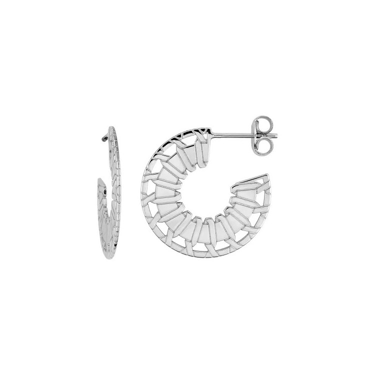 Boucles d'oreilles Graphique argent