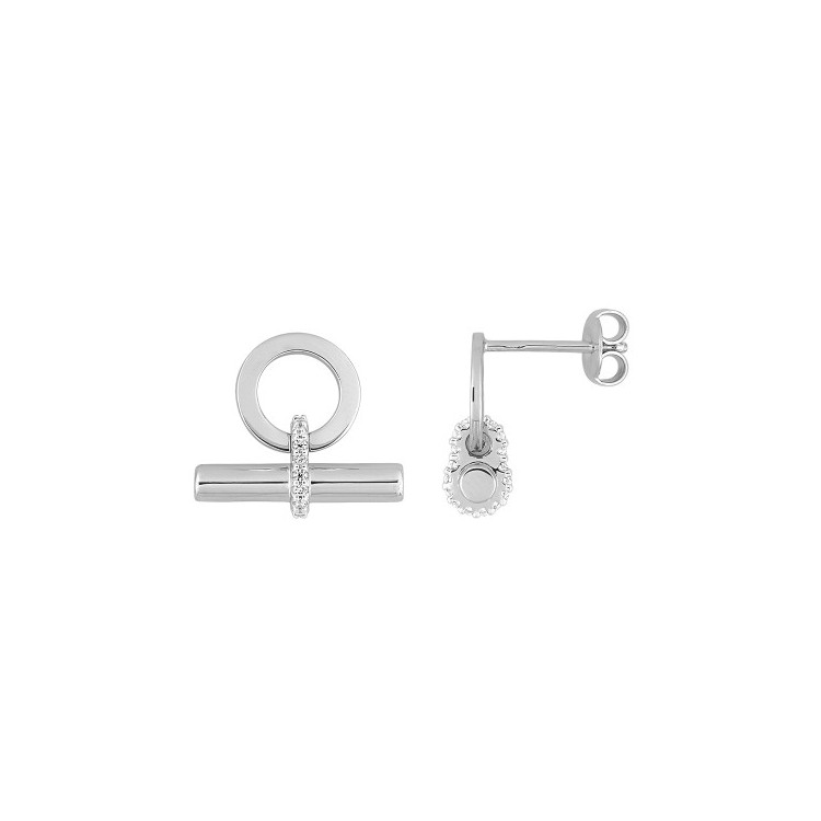 Boucles d'oreilles Argent 925% rhodié & oxydes de zirconium