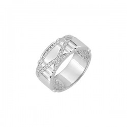 Bague Argent 925‰ rhodié & oxydes de zirconium