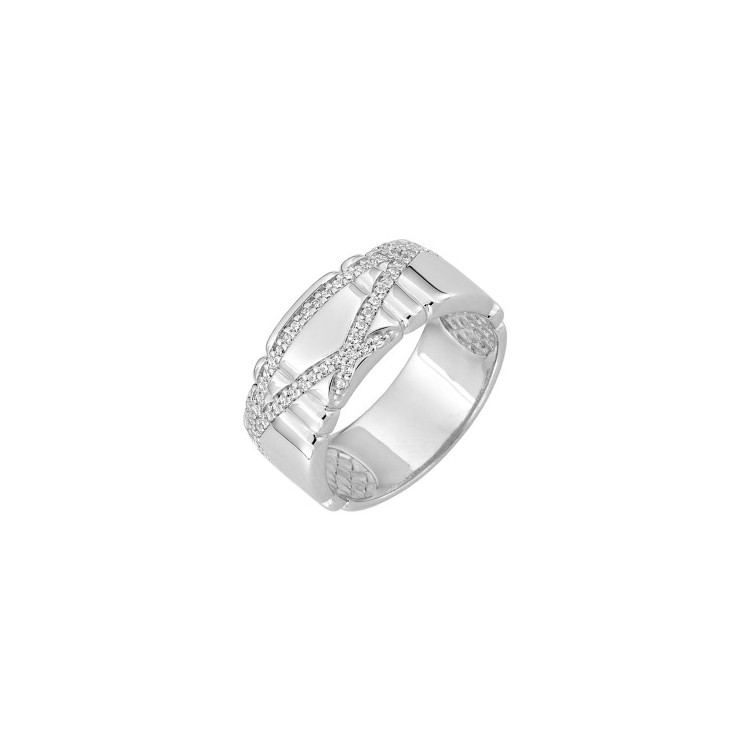 Bague Argent 925‰ rhodié & oxydes de zirconium