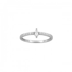 Bague Argent 925‰ rhodié & oxydes de zirconium