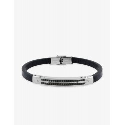 Bracelet acier CARGO cuir cable et céramique