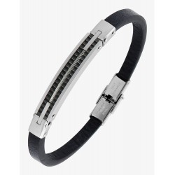 Bracelet acier CARGO cuir cable et céramique