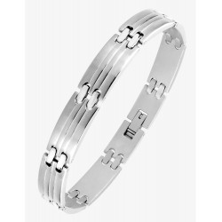 Bracelet acier CARGO grands et petits maillons mat et brillant