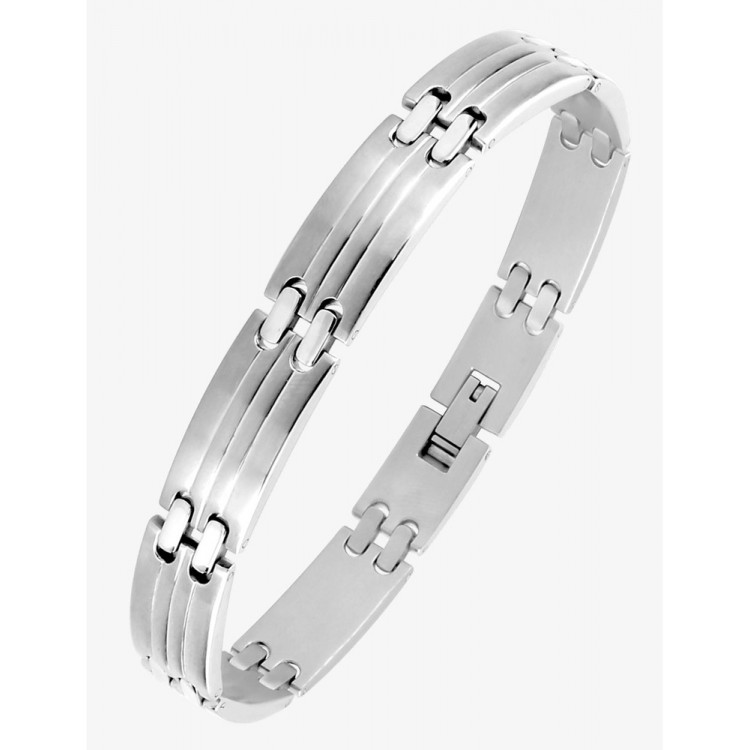 Bracelet acier CARGO grands et petits maillons mat et brillant