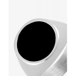 Bague acier CARGO plateau rond 16 mm en carbone noir