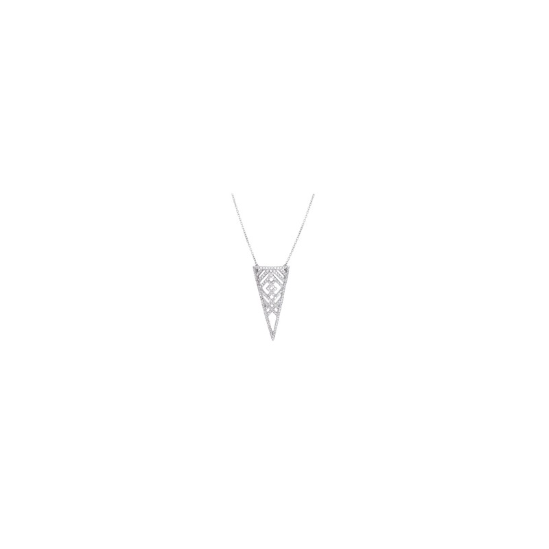 Collier Murat argent et oxydes de zirconium triangle