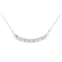 Collier Murat argent rhodié et oxydes de zirconium