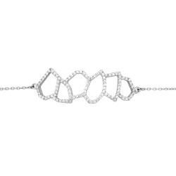 Bracelet Murat argent rhodié et oxydes de zirconium