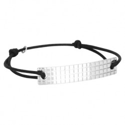 Bracelet Murat argent sur cordon coton