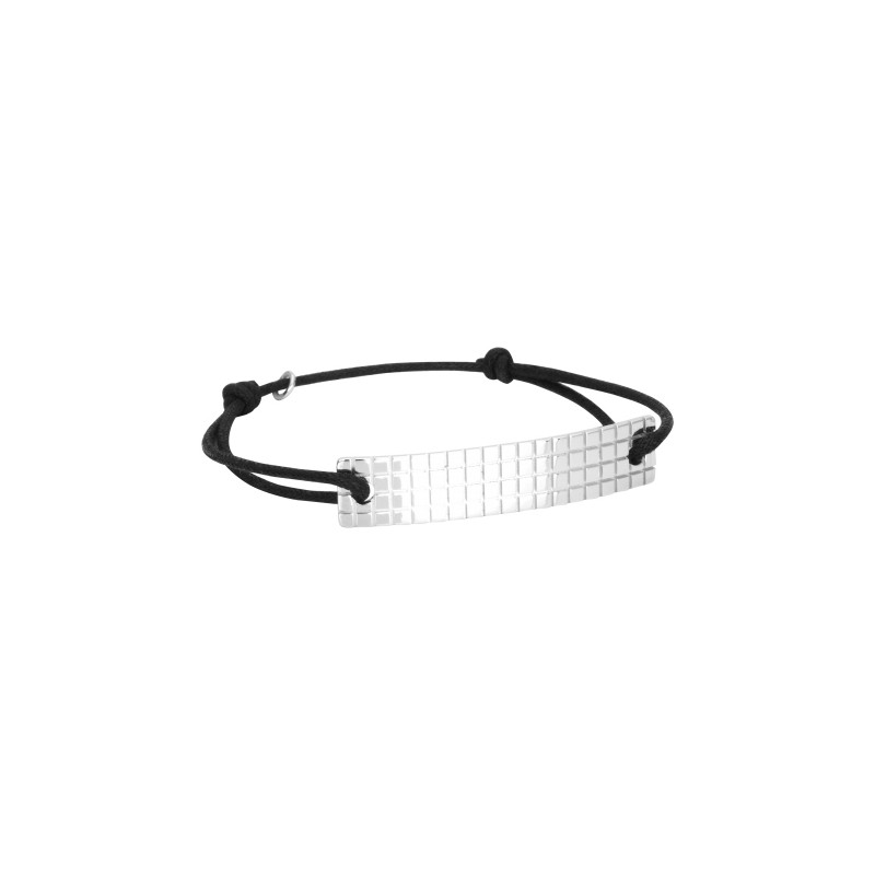 Bracelet Murat argent sur cordon coton